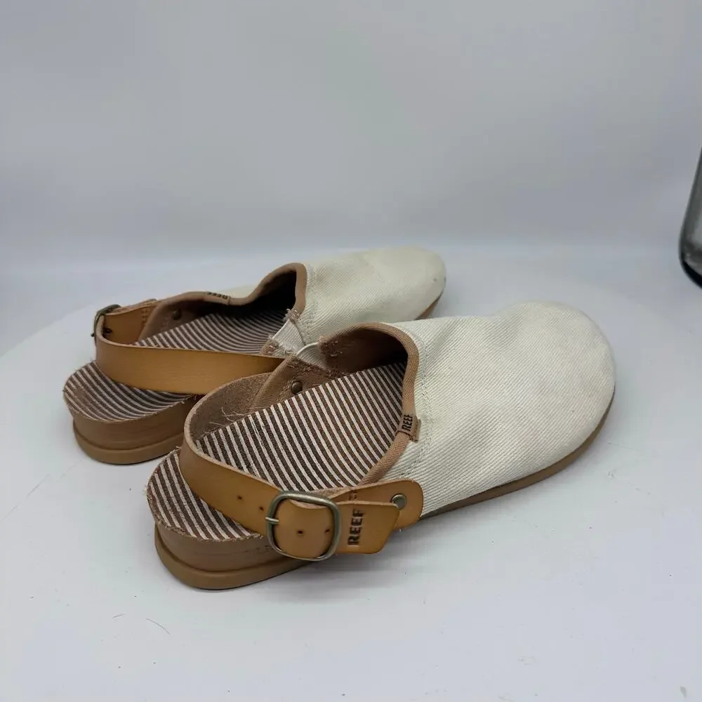 Reef Cushion Sage Slingback Cream Clog Womens Size 7 Style C18633 Textile